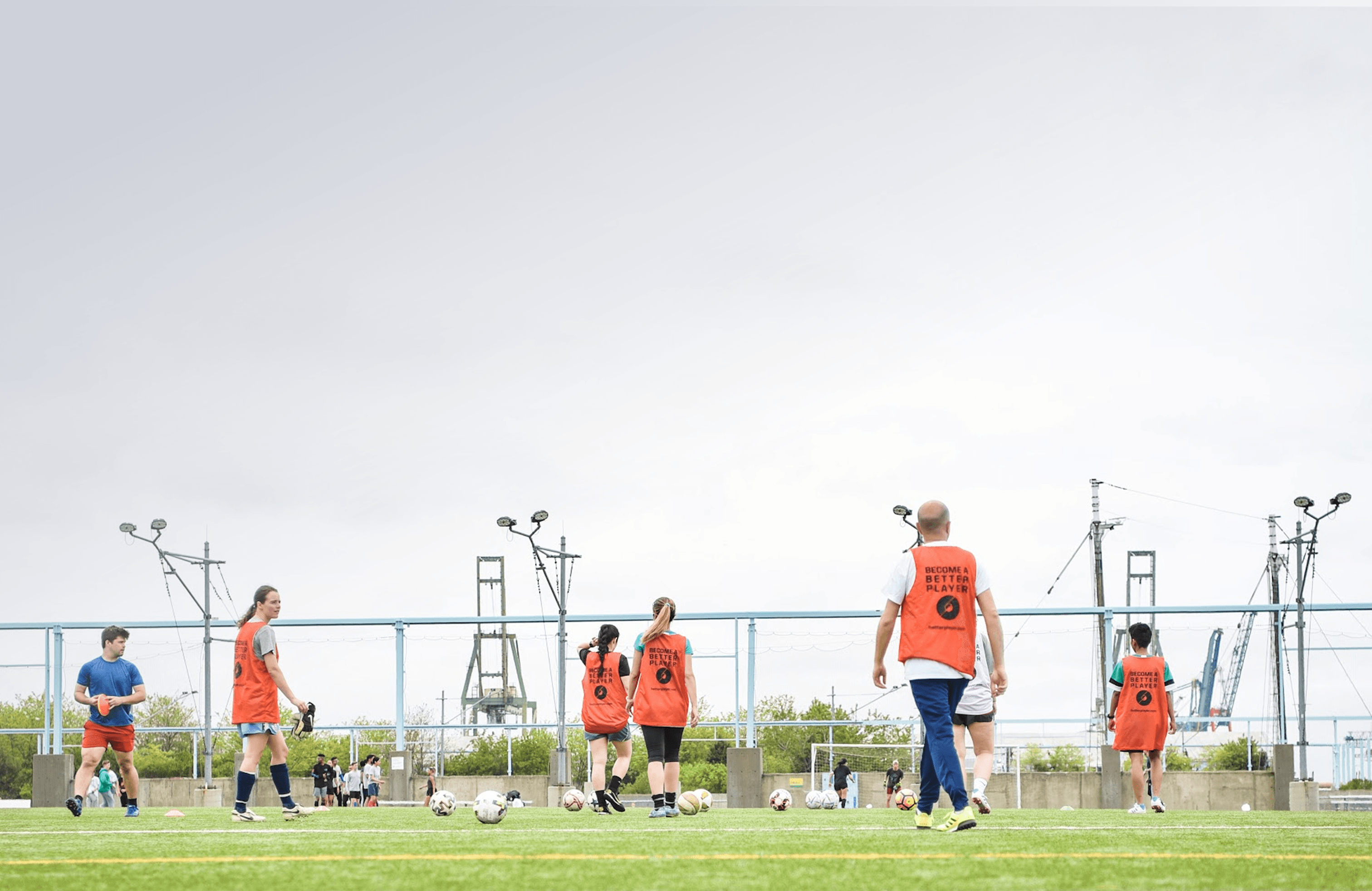 Soccer players on field