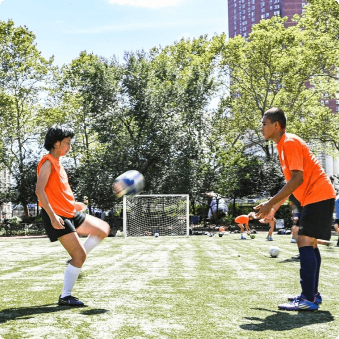 Soccer training session